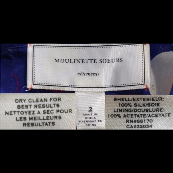 Moulinette Soeurs Silk Navy Polka Dot Ruffle Crochet Lace Dress - Picture 11 of 12